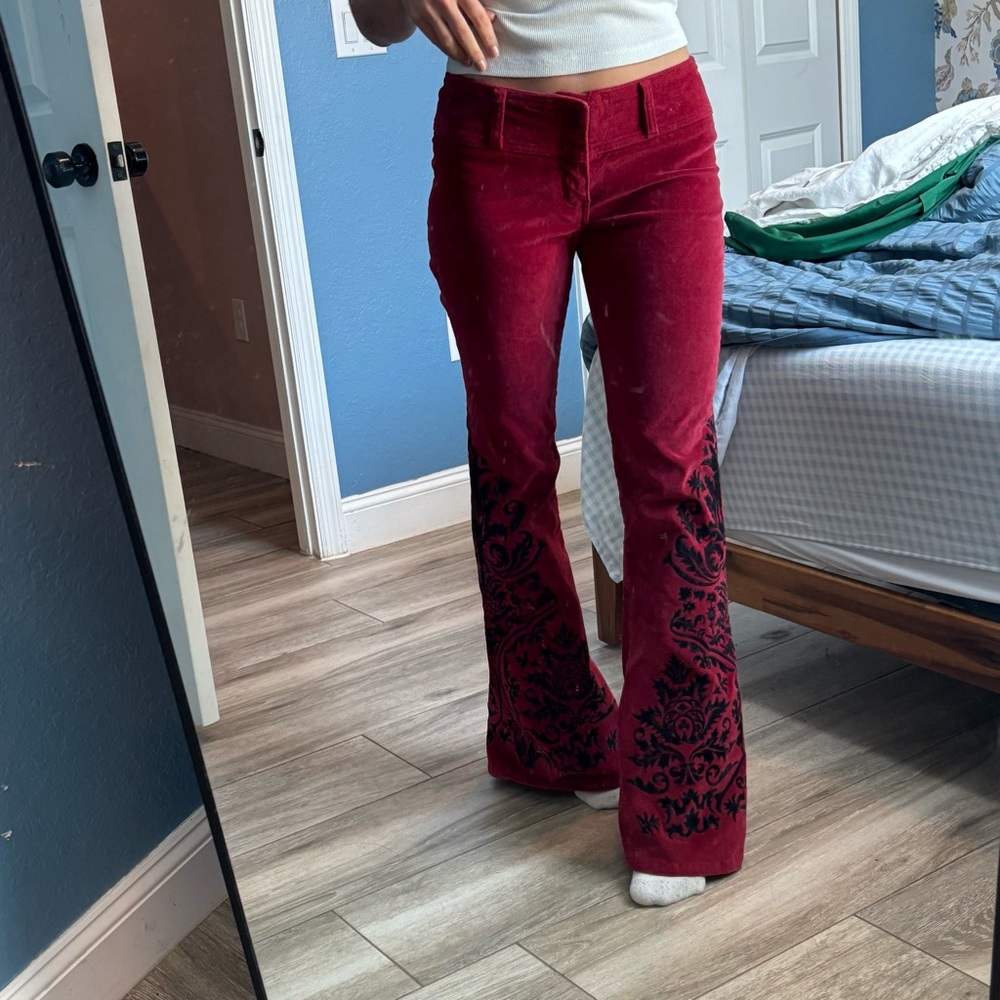 Vintage JNCO red velvet pants